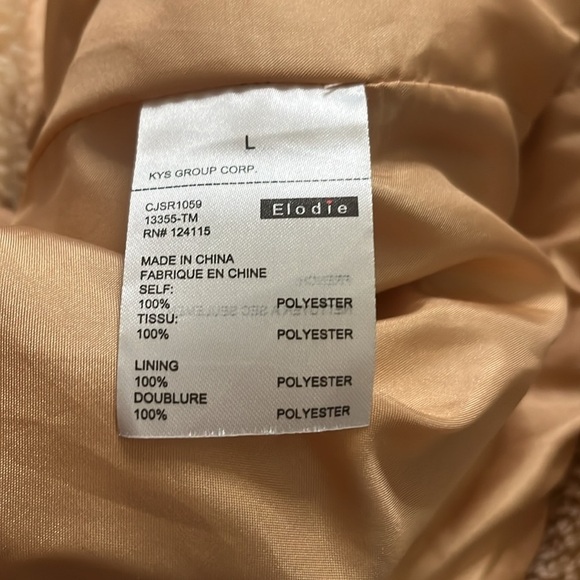 Elodie Sherpa Teddy Jacket Size L - Picture 7 of 9